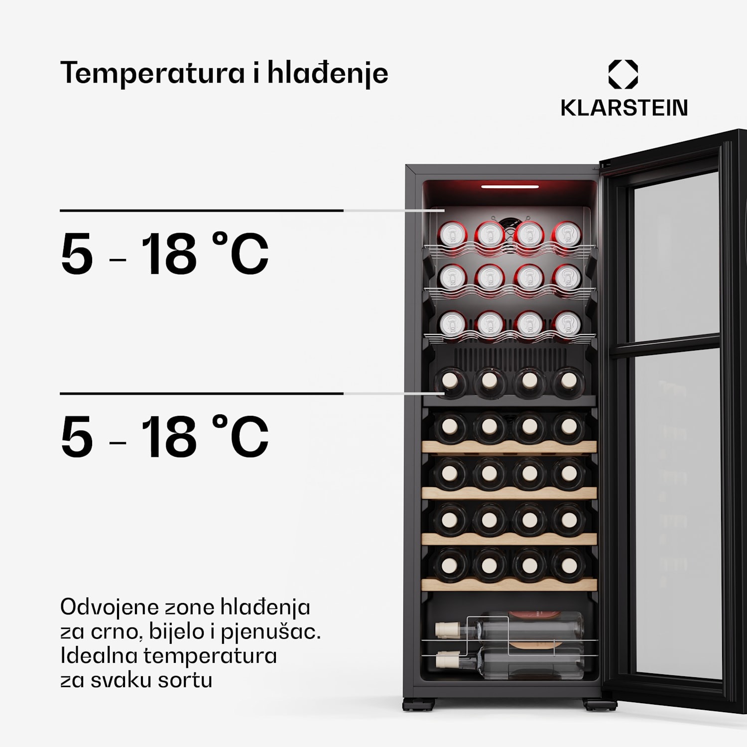 Klarstein Bovella 36 Duo+ hladnjak za vino 02